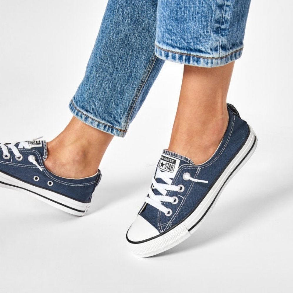 Navy blue shoreline converse
